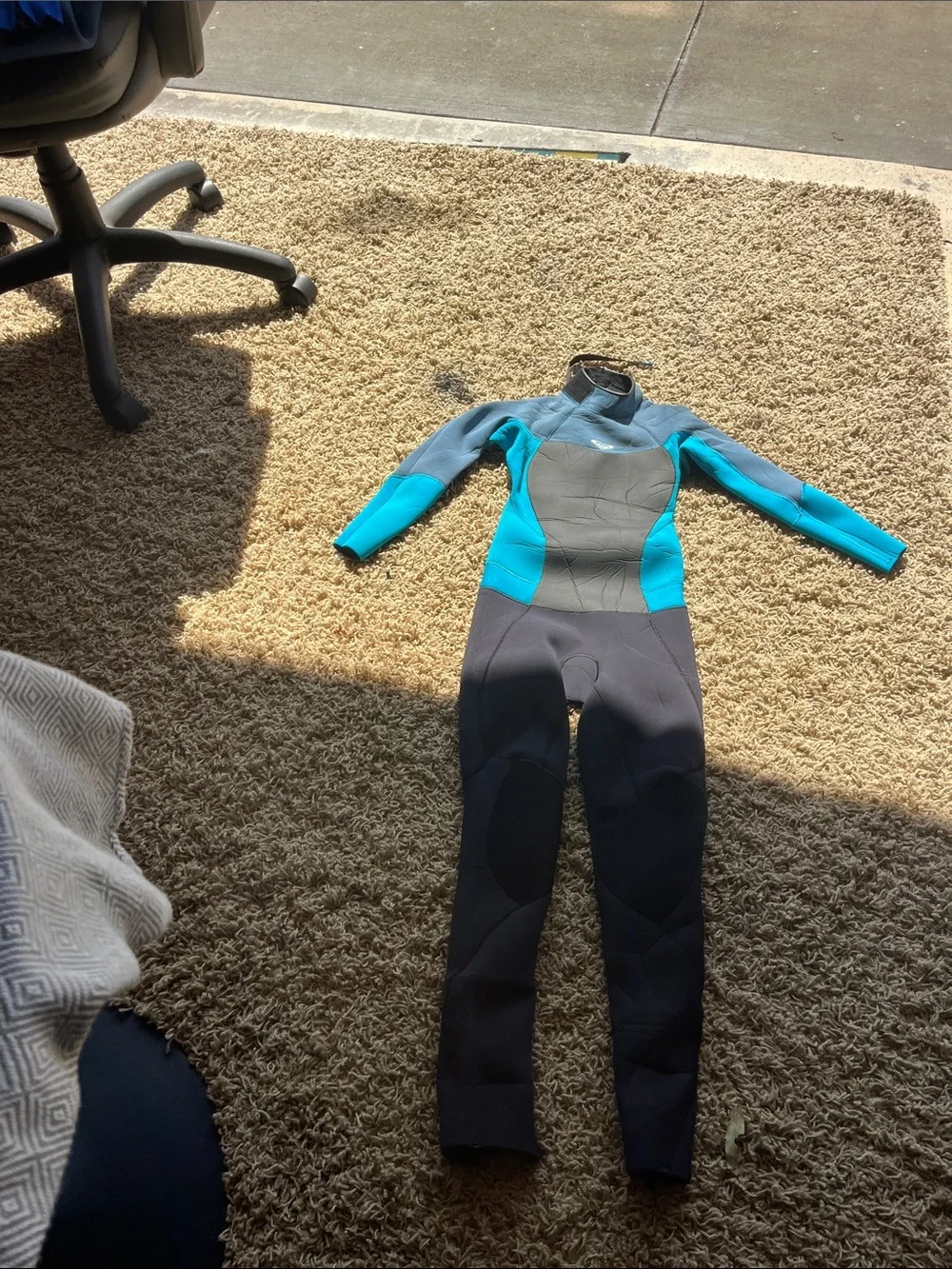 Roxy girls size 10 Teal and Charcoal Full-Length Wetsuit One-Piece
